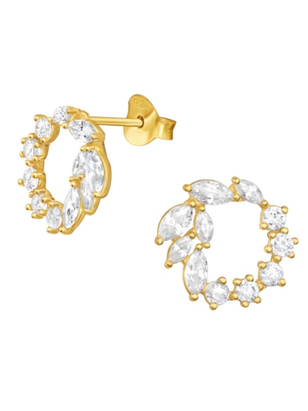 14K Gold Vermeil Marquise Earrings